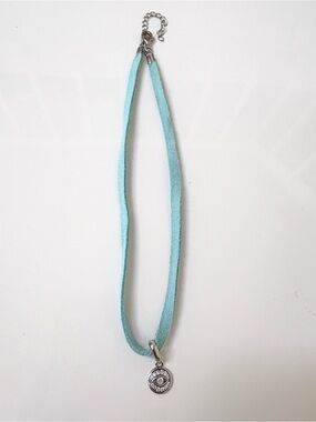 ATI Vintage 925 Sterling Silver Evil Eye CZ Choker Necklace Turquoise Blue OS